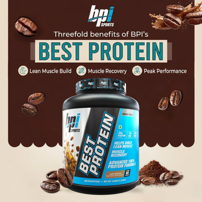 BPI Sports Best Protein Powder | Café Mocha | 2.24kg (4.9 lbs) | 24g Protein Per Scoop | 66 Servings | Whey Protein Blend