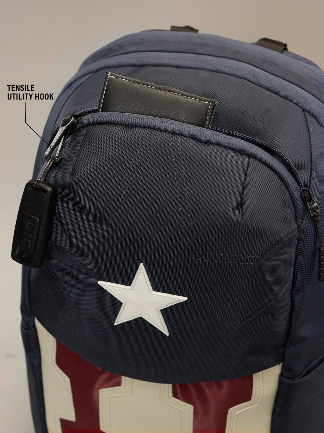 The Souled Store Captain America: The Shield Backpacks | Official Marvel Merchandise | Premium Water-Resistant Laptop Bag with Shield Graphic | Durable Urban Travel Rucksack for Men & Women