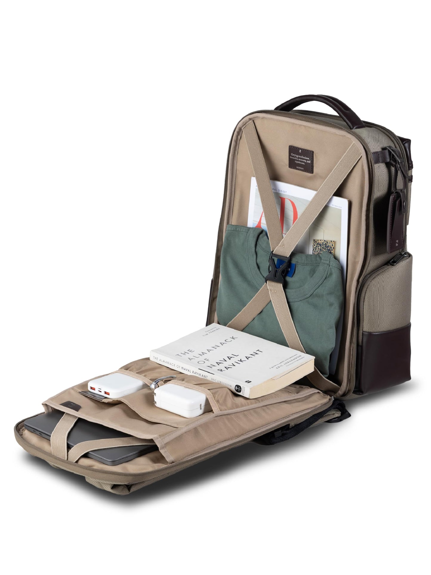 scarters Terminal- 16” Spacious Multi Compartment Backpack Laptop Bag | 24 Litres | (Beige)