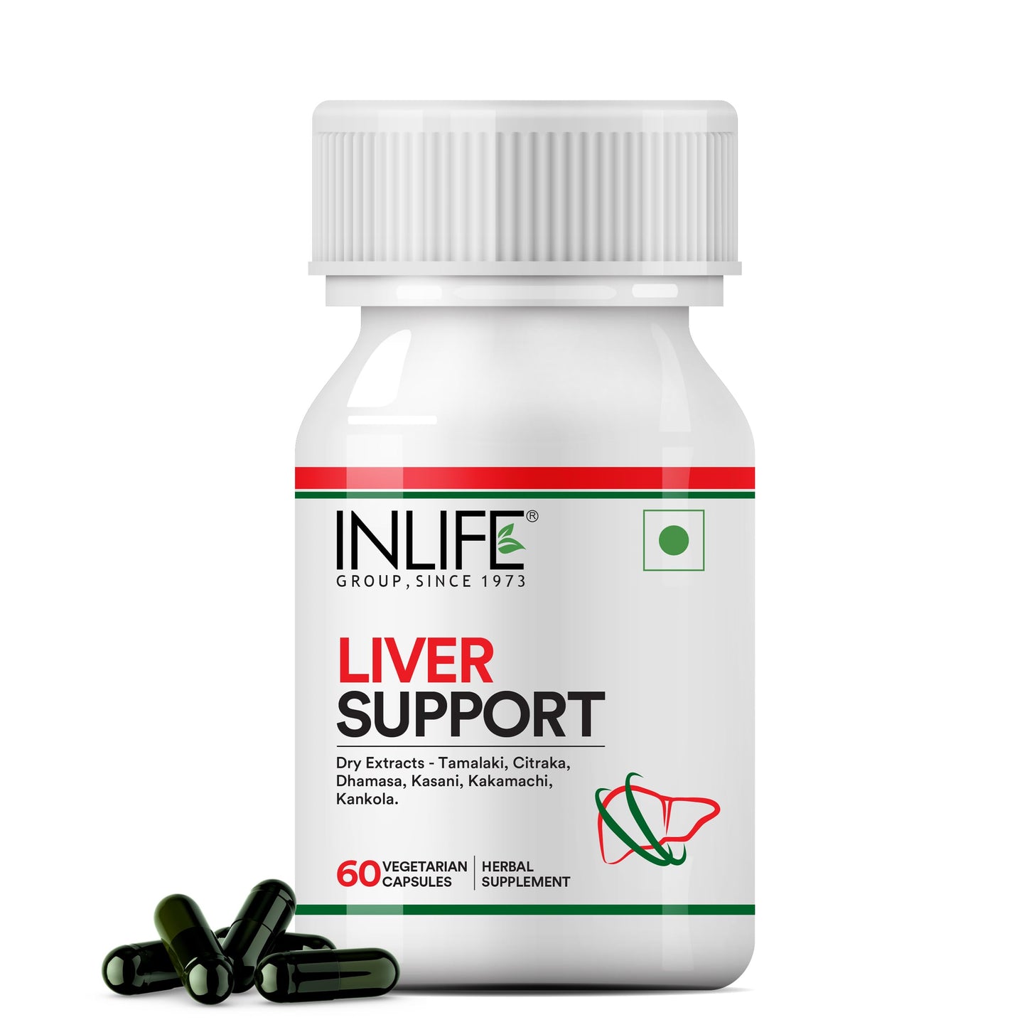 Inlife Liver Care/Cleanse, Ayurvedic Herbs 500 mg - 60 Vegetarian Capsules