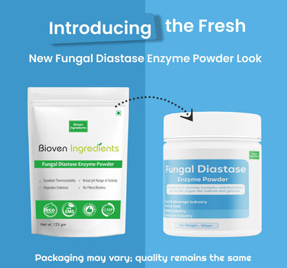 Fungal Diastase Enzyme Powder by Bioven Ingredients, Non-GMO Supplement,Helps in Dough Fermentation, Dietary Supplements/Food and Beverages