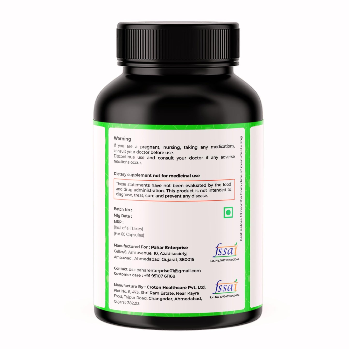 VREEX Diabetic Care Karela Jamun Neem Fenugreek Extract Capsules | Blood Sugar Support & Metabolism Booster | Herbal Wellness Supplement | 60 Veg Capsules