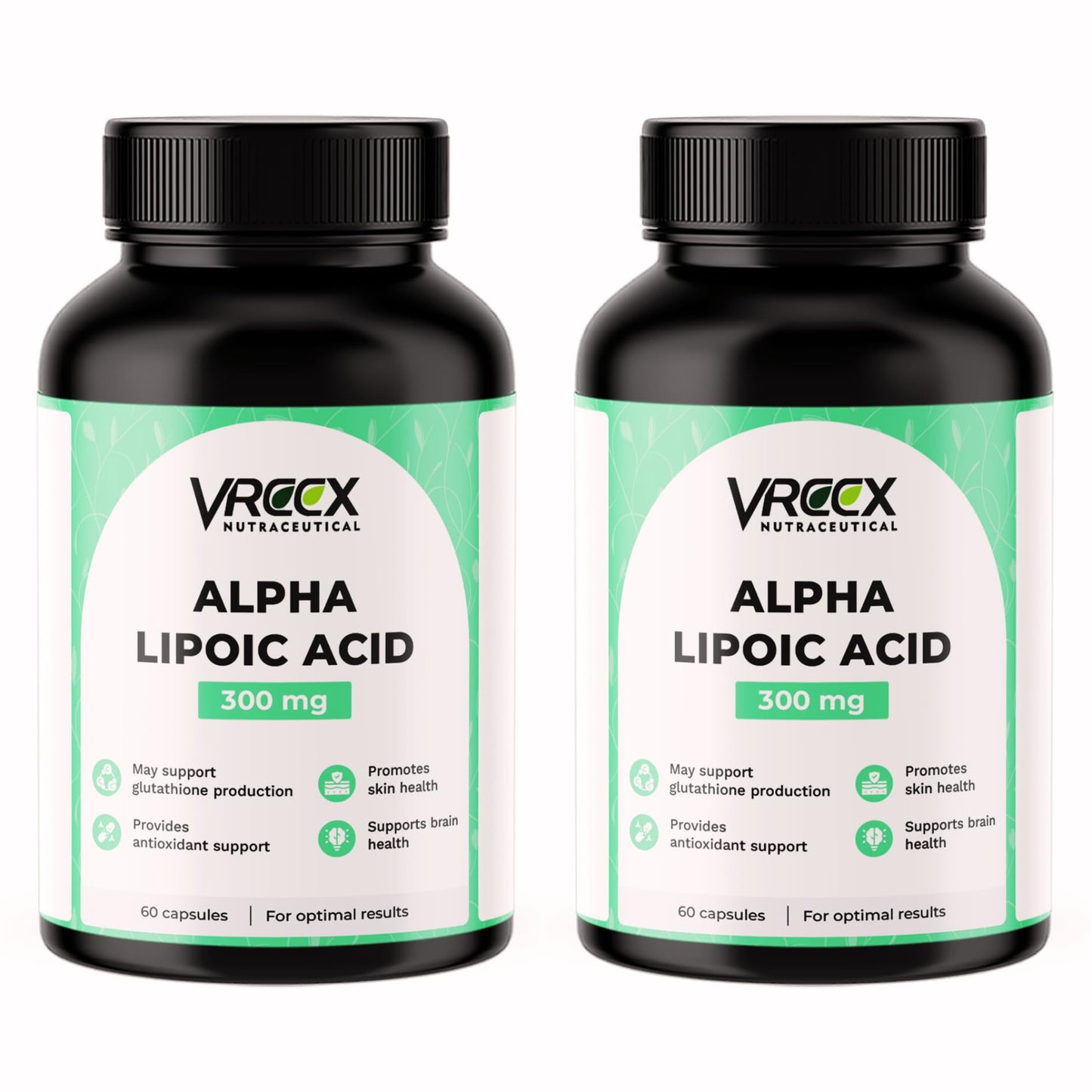 VREEX ALA 300 mg | Alpha Lipoic Acid Supplement | Supports Antioxidant Protection, Nerve Health & Energy Metabolism | 60 Capsules (Pack of 2)