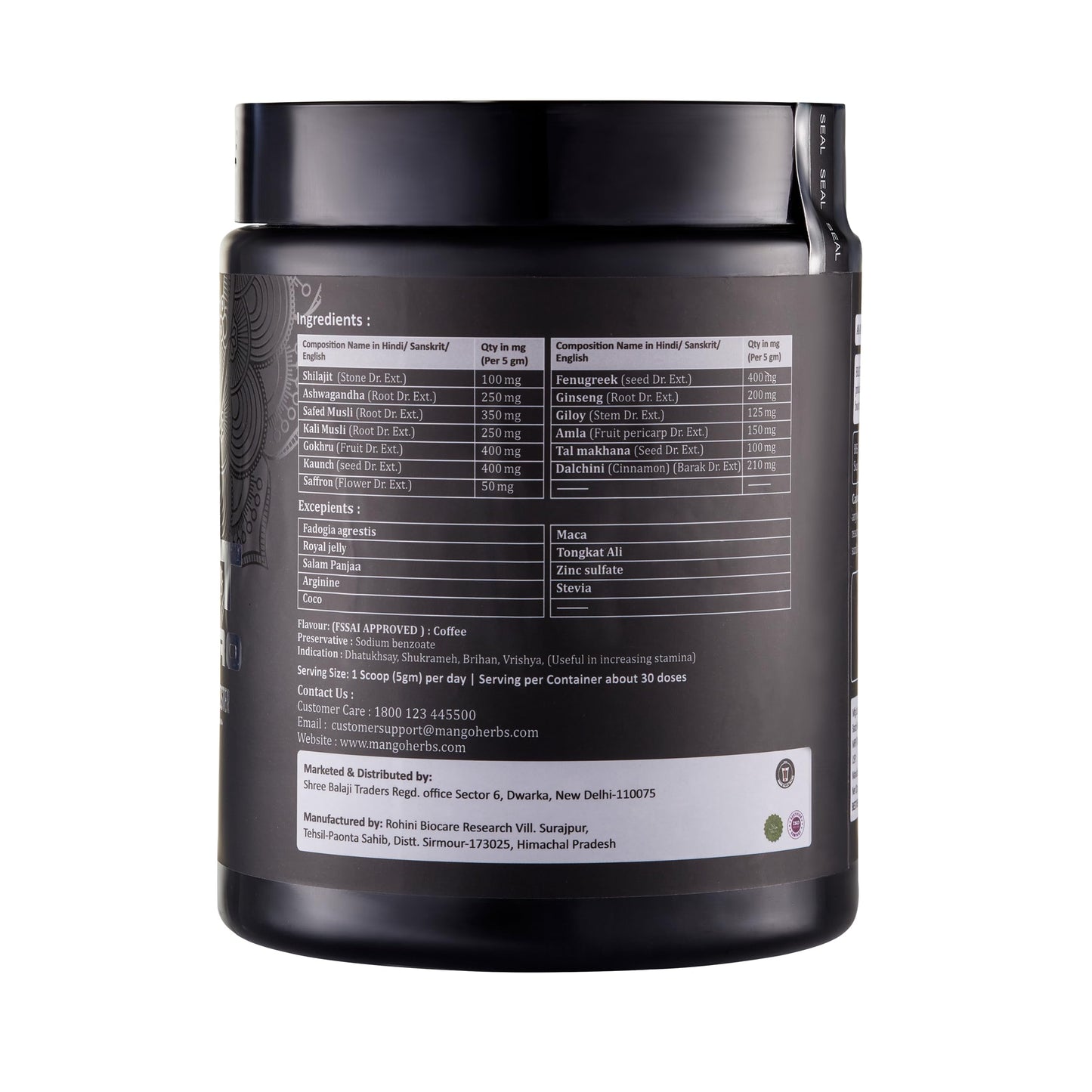 MANGO HERBS Beast Pro: Powerful Testosterone Booster for Men|Natural Libido Enhancer|Supports Strength,Stamina & Vitality|Ayurvedic Proprietary Medicine|Vegetarian,Powder,1 count,150 grams