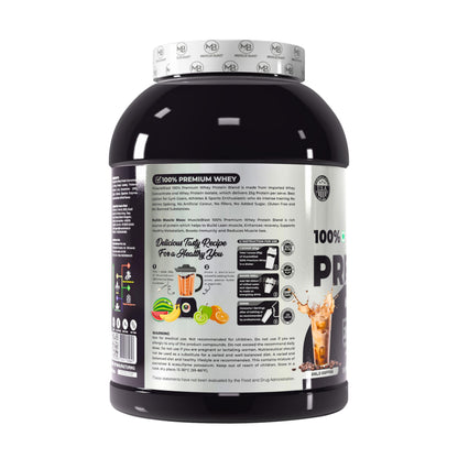 MB Muscle Blast,Premium Whey Protein Powder,Whey Protein, Black Edition | Zero Sugar | (CAFE MOCHA, 2KG)