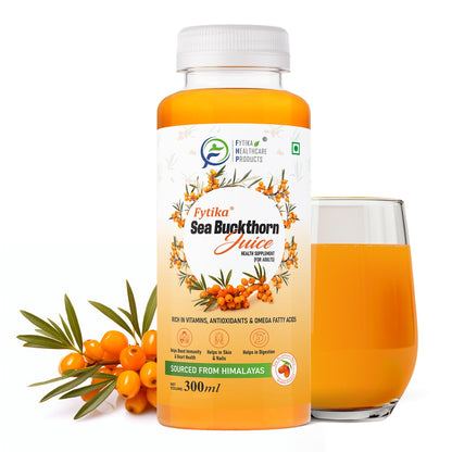 Fytika Himalayan Seabuckthorn Berry Juice – 300ml | Rich in Omega 3, 6, 7, 9 & Vitamin C – Boosts Immunity, Skin Glow & Heart Health | Natural Herbal Juice (Pack of 1)