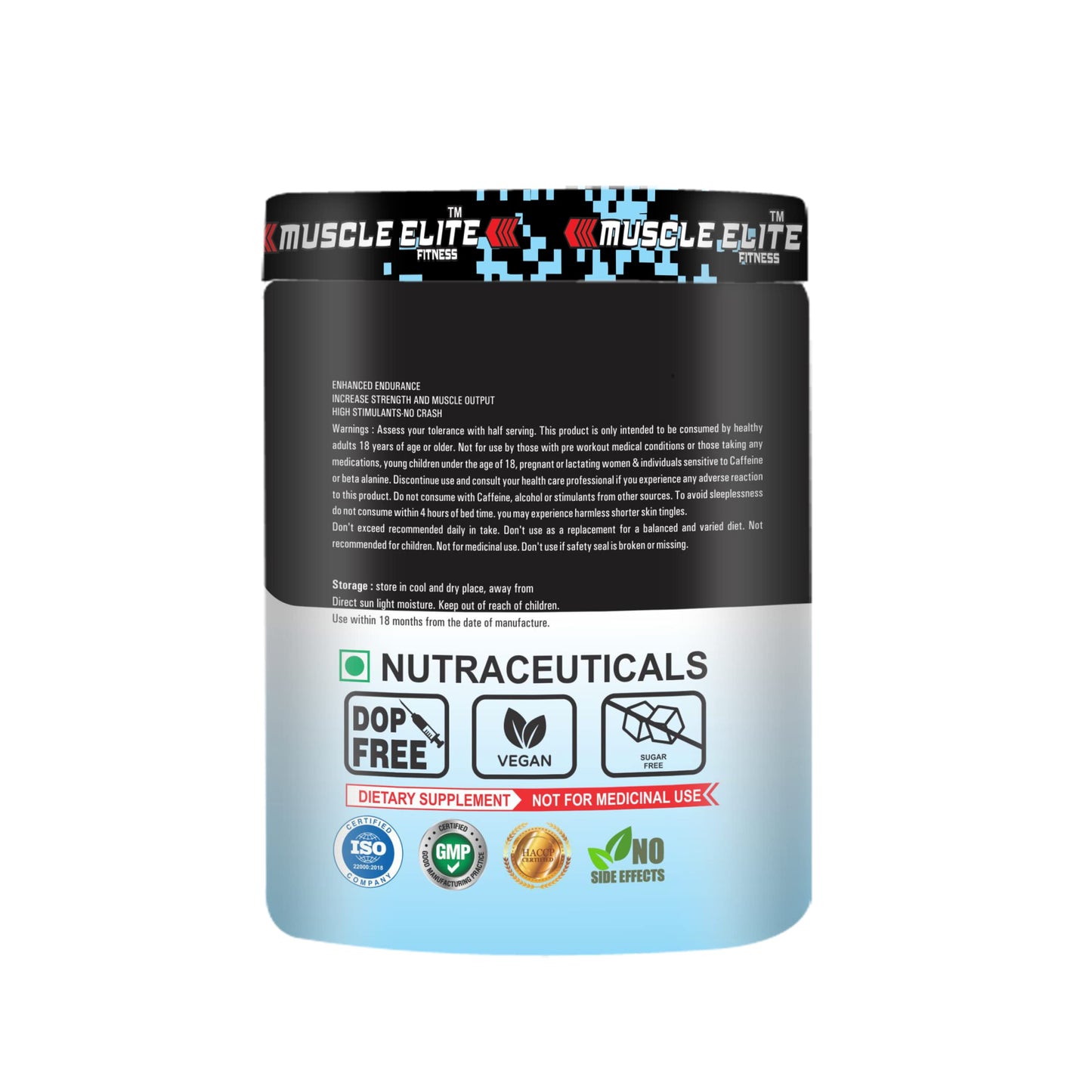 MUSCLE ELITE FITNES Big Pump Pre Workout is prepared to boost explosive energy, strength, focus, endurance and maximum performance during workout, exercise. [Blueberry with sipper]