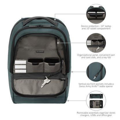Victorinox Swiss Designed Backpack, Altmont Professional Compact Laptop Backpack, Storm, Dedicated Laptop and Tablet Compartment, Business Travel Office Bag For Men & Women, 16 Litres, (653286)