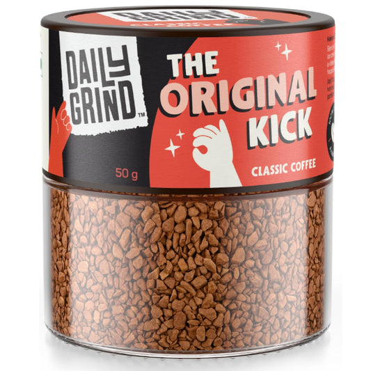 DAILYGRIND Classic Instant Coffee Powder 50g | Freeze-Dried Pure Arabica Coffee Granules | For Mochas, Espresso, Cappuccino, Latte, Frappes | Medium Roast Hot & Cold Coffee (25 Cups)