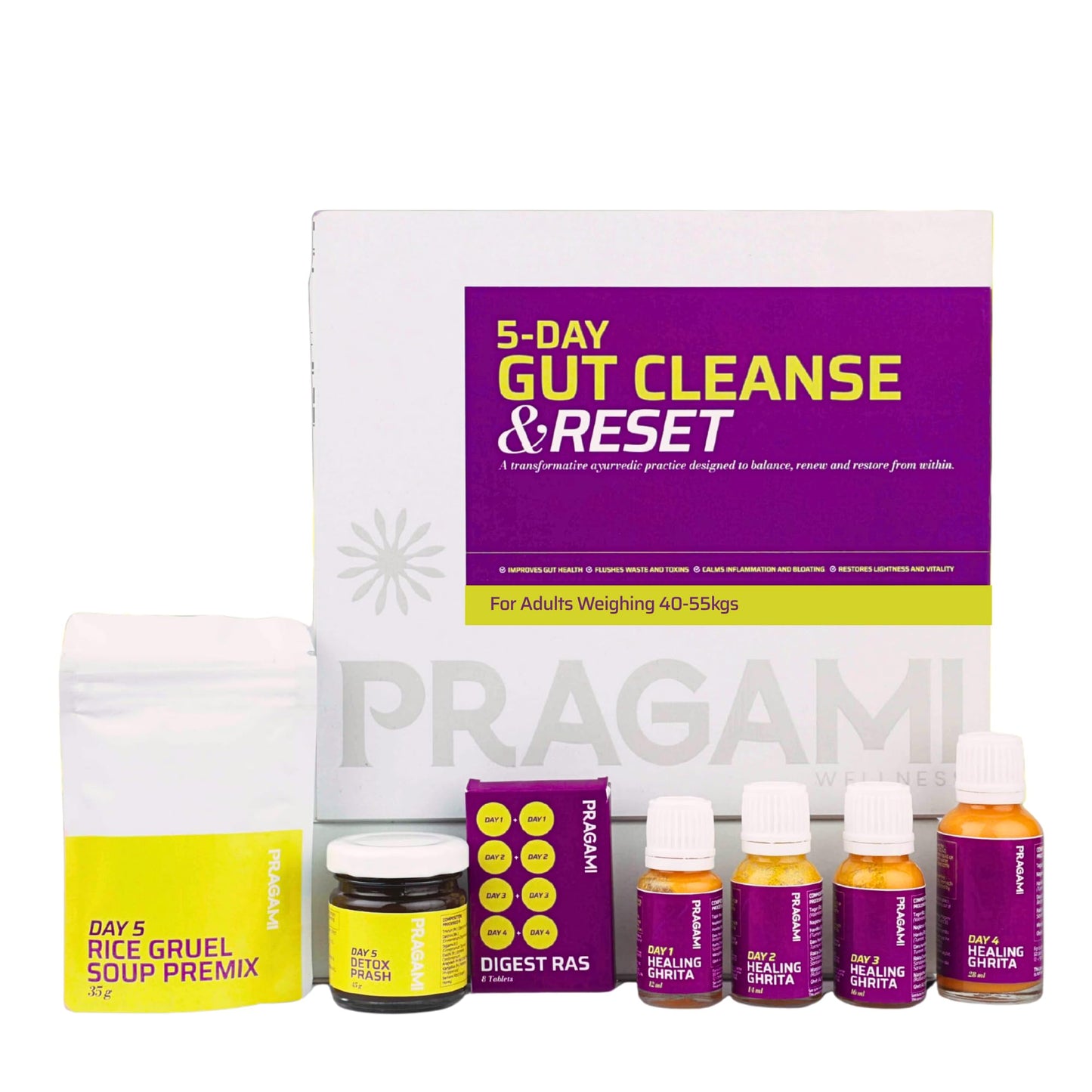 5-Day Gut Health Supplements Kit (40-55kg) | Gut Cleanse Detox Kit for Digestion, Bloating & Constipation Relief | Restores digestion & Reduces Inflammation | Supports Gut Health | Lab Tested
