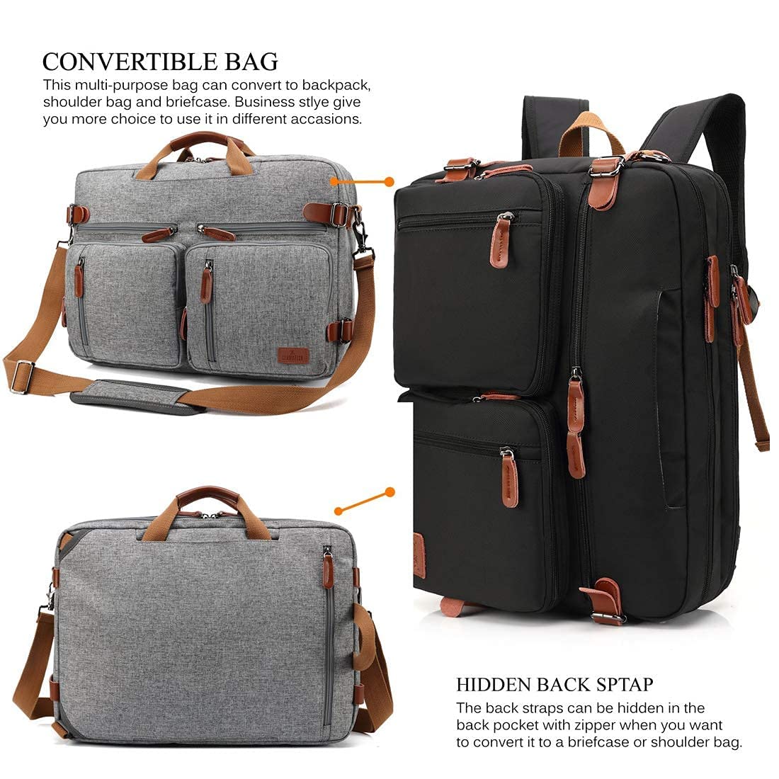 THE CLOWNFISH Unisex-Adult Convertible Laptop Briefcase Backpack With G- image 5