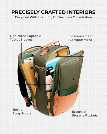 EUME Eclipse 20L Laptop Bag for Boys & Girls | Large Backpack for Men & Women | 2 Compartment Office & College Bag | Fits 15.6" Laptop | Nylon Fabric | Bagpacker Bag for Women, Girls & Travel