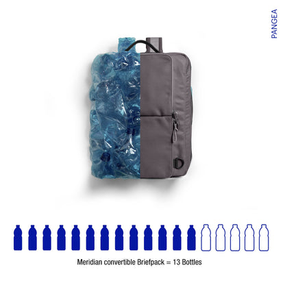DailyObjects PET Charcoal Meridian Convertible Briefpack (Backpack + Briefcase) (16L)| 100% Recycled | Fits Laptop Upto 16 Inch | Lightweight Shoulder Backpack | Multiutility Bag with Trolley Sleeve