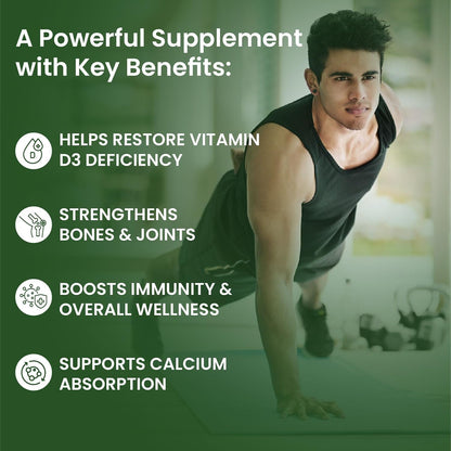Vlado's Himalayan Organics Vitamin D3 60000 IU Tablets | Cholecalciferol I Vitamin D3 60k Supplement | Vitamin D 60000 iu Tablets | Cholecalciferol Supplement 60000iu for men & women | Orange Flavour - 40 Tablets