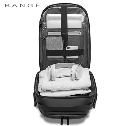 BANGE Smart Trendy 20L Durable Oxford Backpacks Anti-Theft USB Waterproof 1.2KG W 15.6in Laptop School Travel Black Bags,7277,Large