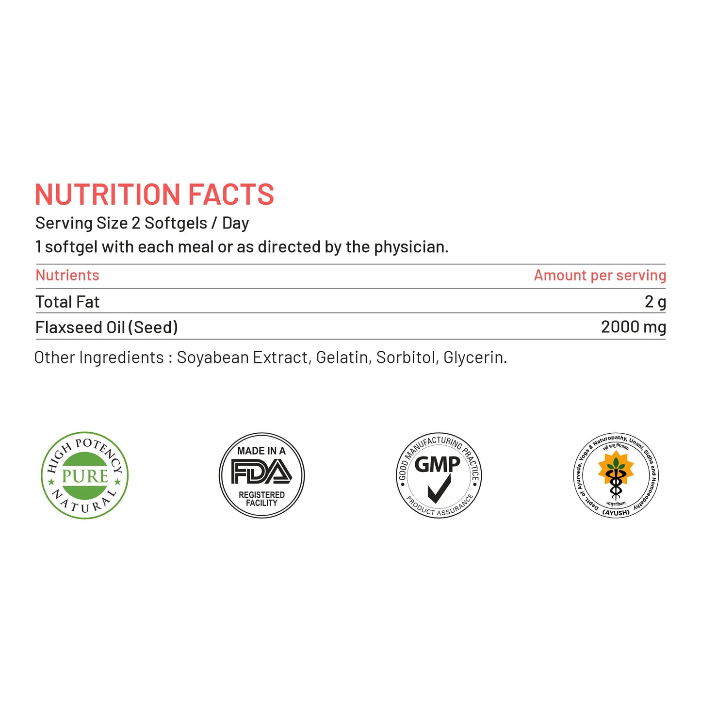 Bliss Welness Organic Flaxseed Oil 2000MG Omega 3 6 9 Cold Pressed Hear- image 6