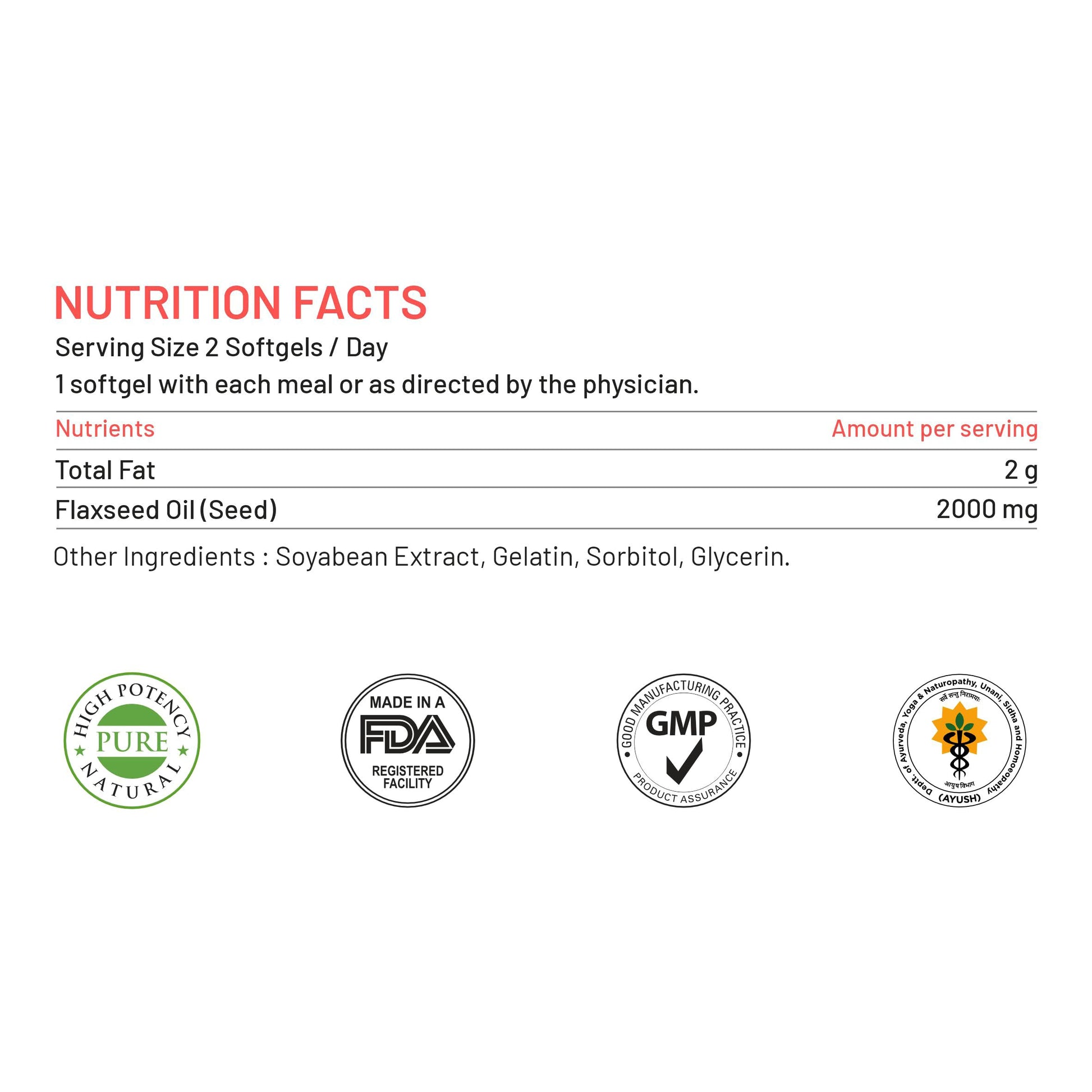 Bliss Welness Organic Flaxseed Oil 2000MG Omega 3 6 9 Cold Pressed Hear- image 6