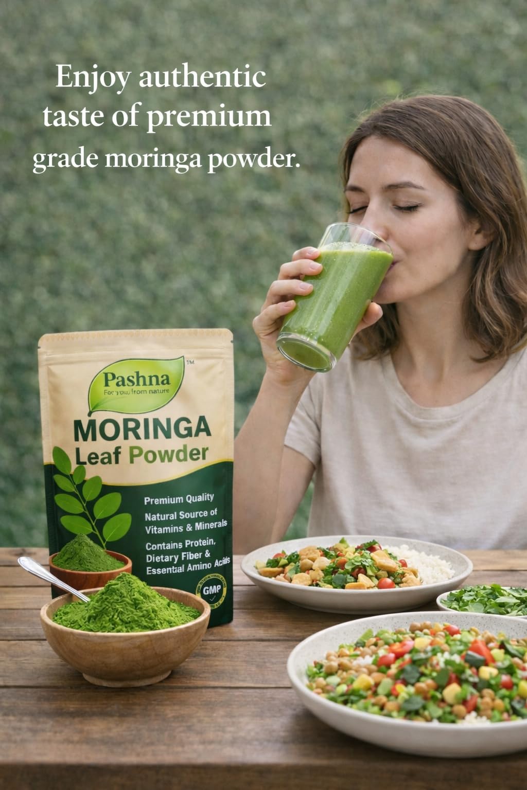 Pashna Moringa Leaf Powder 200g | Drumstick Leaves (Sahjan/Murungai Keerai) | Natural Plant-Based Health Supplement for Energy, Immunity & Detox Support