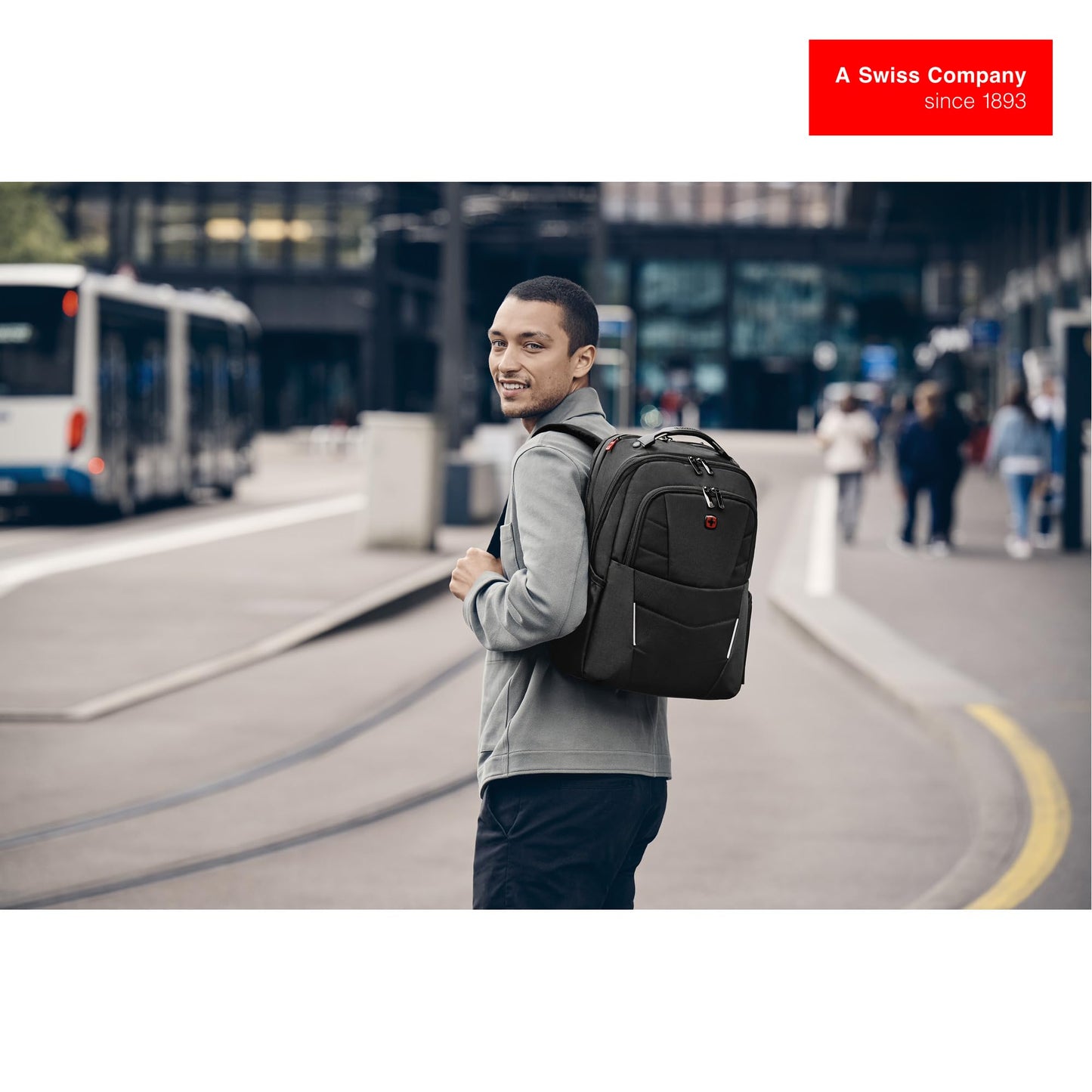 WENGER Altair 15.6" Laptop Backpack, Black, 22 Litres, Swiss Designed, 653186