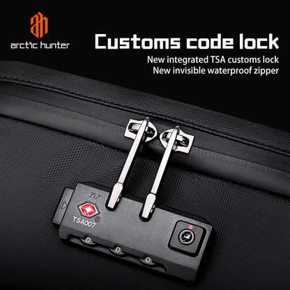 Arctic Hunter Slim Backpack for Men 18L Semi-hard 15.6" Laptop Bag Anti-theft Backpack with Lock with Inner Bottle Pocket Water-resistant Smart Gaming Backpack for Business Daily College Use, Black