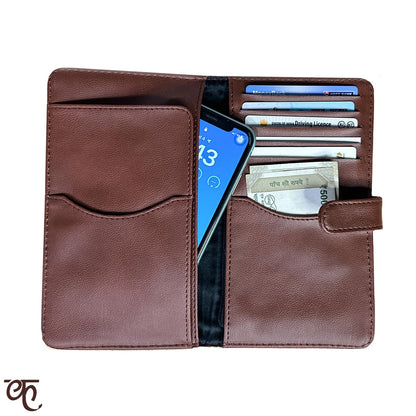 Kalankit Passport Wallet for Women | Ladies Zip Wallet with Bi-Fold Card Holder, Cash & Coin Pocket | Stylish Compact Purse | Birthday Gifts for Woman & Girls
