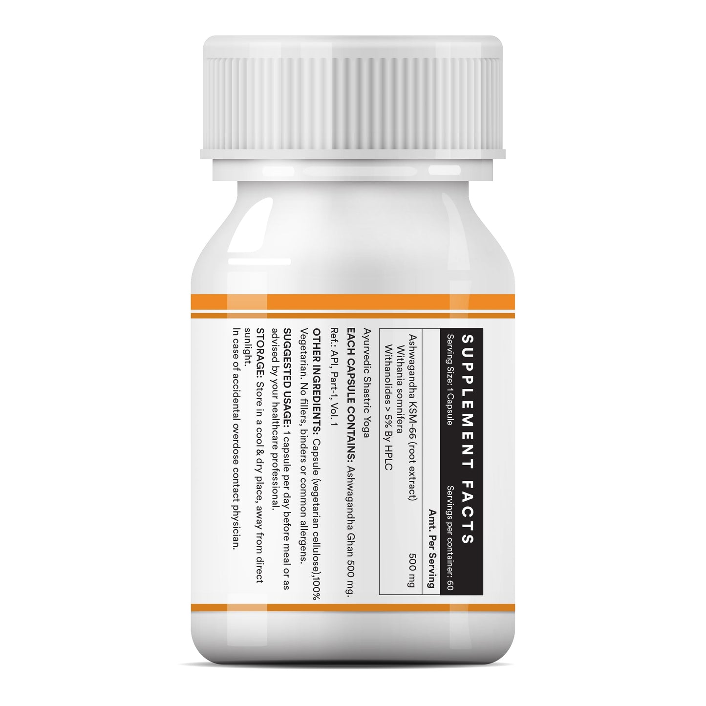 INLIFE Ashwagandha KSM-66 (500 mg) | 60 Capsules | Natural Formulation | Withania Somnifera Extract (Pack of 1, 60, count)