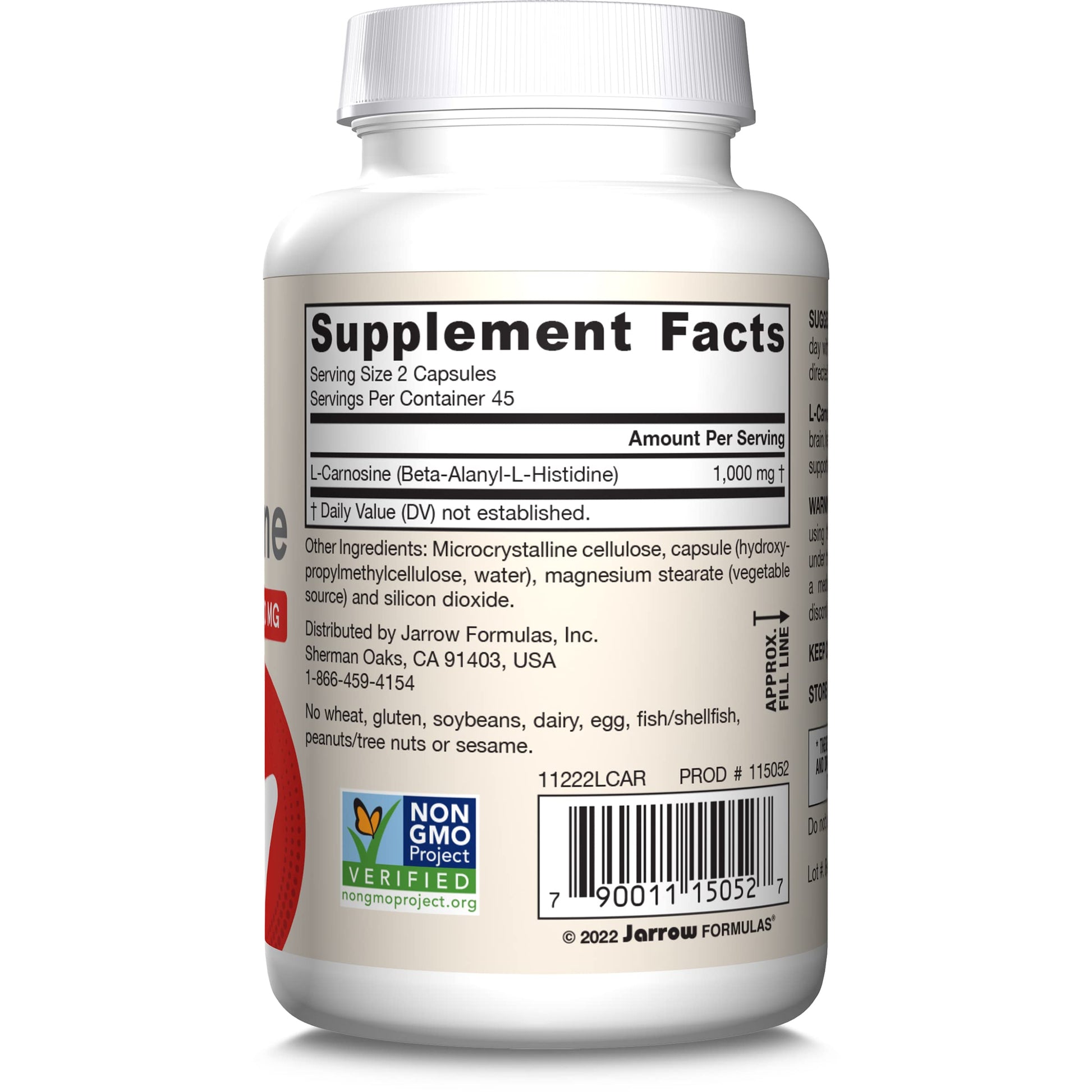 Jarrow Formulas, L-Carnosine, Beta-Alanyl-L-Histidine, 1000 mg, 90 Caps- image 3