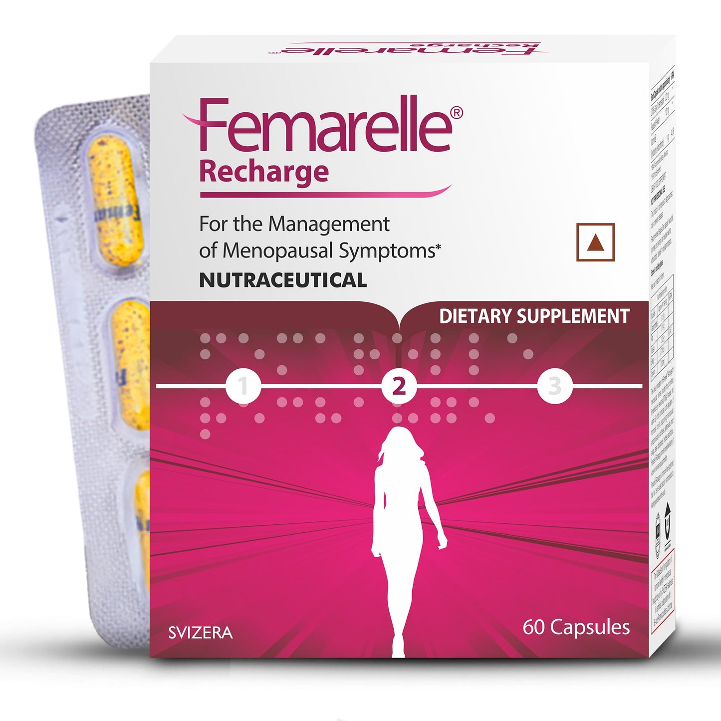 Femarelle Recharge | 50-59+ Women Menopause Supplements; 40+ Countries | DT56a Clinically-Proven | Menopause Symptoms, Mood Swings, Hot Flashes | 60 Capsules (1 Month Usage)