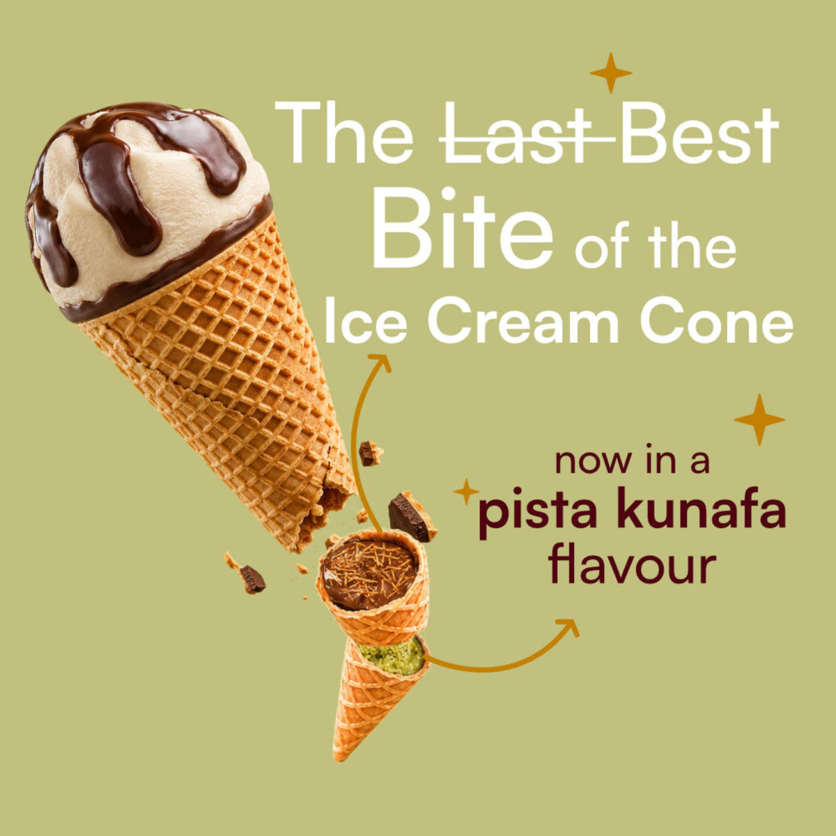 Nova Nova Best Bite Kunafa Pistachio Chocolate Filled Mini Cones 45g
