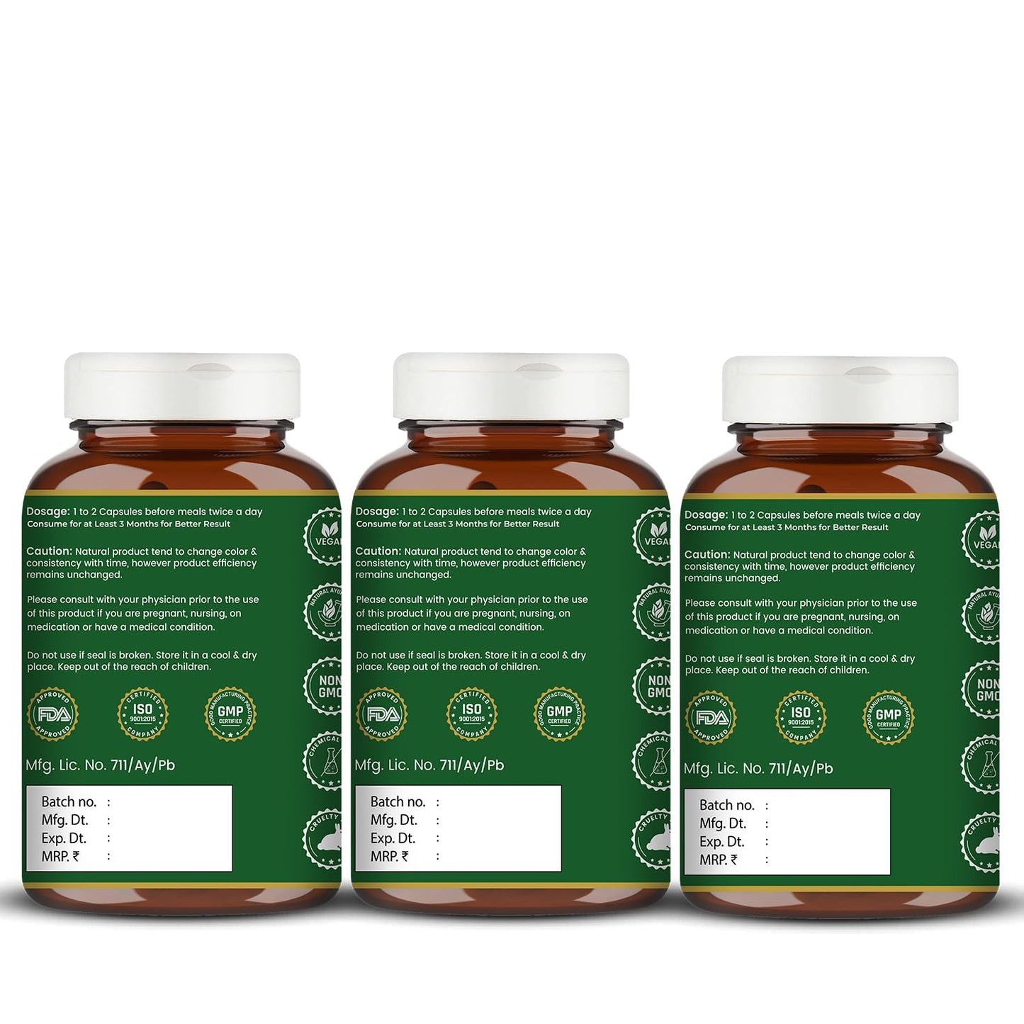 Vedikroots Garcinia Cambogia 180 Veg Capsules|Herbal Supplement for Women & Men| Plant-Based, Improves Fat Metabolism|Helps Weight loss Management|Keto Fat Burner- (Pack of 03)