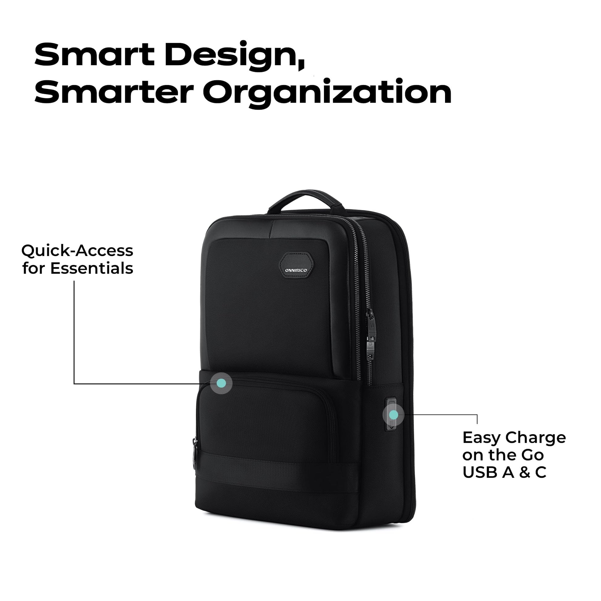 ONNIRICO Whisper Valley Premium Travel Backpack 16.4L, Infinity Black,- image 6