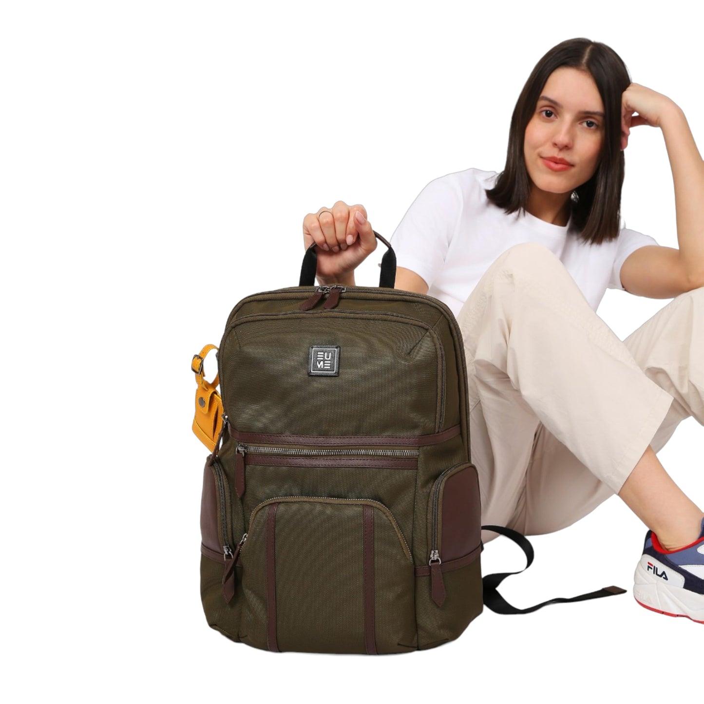 EUME Asher 32L Laptop Bag for Men | 2 Large Compartment | Fits Up to 15.6" Laptop | Nylon Fabric Travel Backpack | Travel Backpack for Men & Women