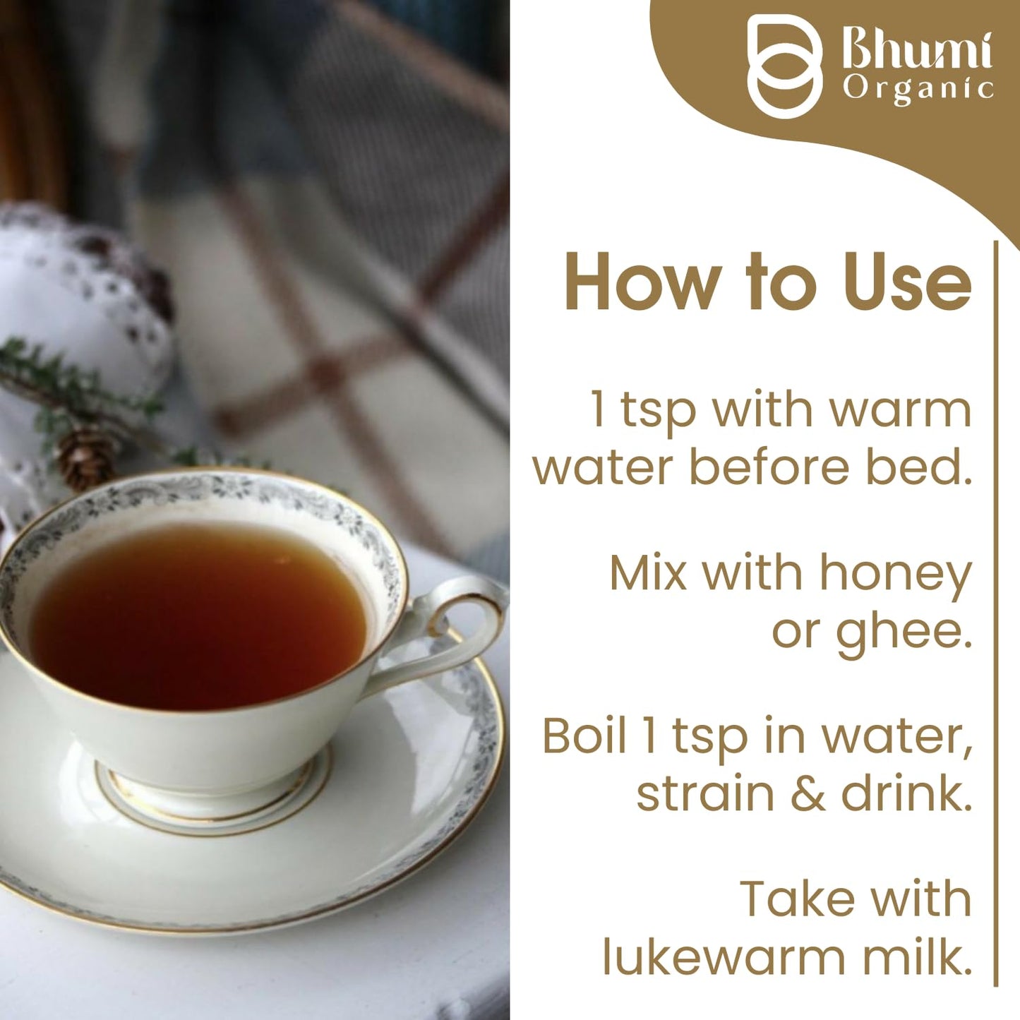 Bhumi Organic Triphala Powder 300g (10.58 Oz) | 100% Pure Ayurvedic Dig- image 4