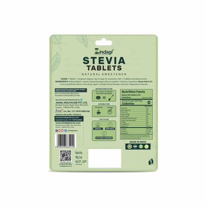 Zindagi Stevia Sugar Free Tablets | Natural Stevia Powder | Zero Calorie Sweetener | Combo Pack