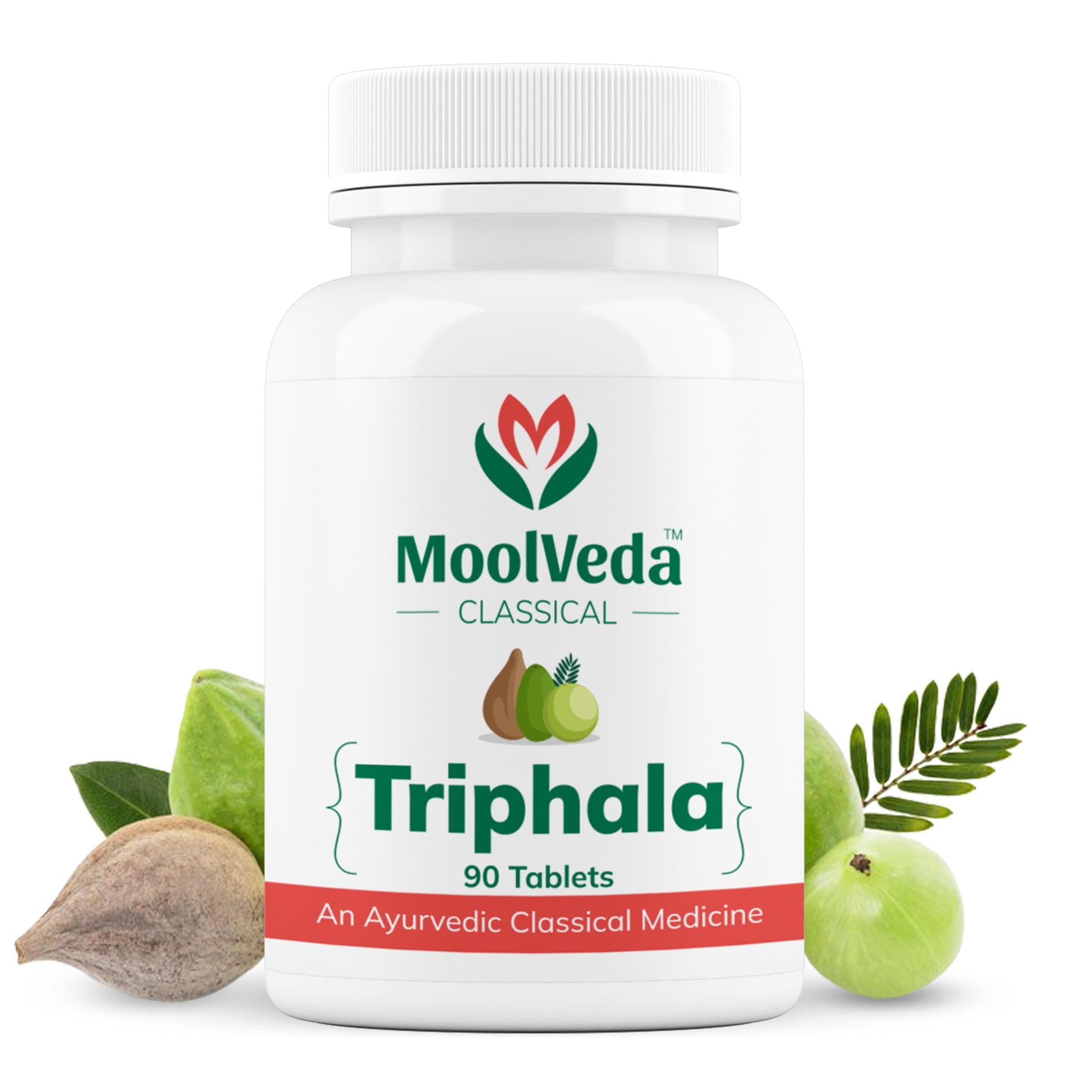 Moolveda Triphala Tablets | Uses For Digestion, Constipation and Detox | 90 Veg