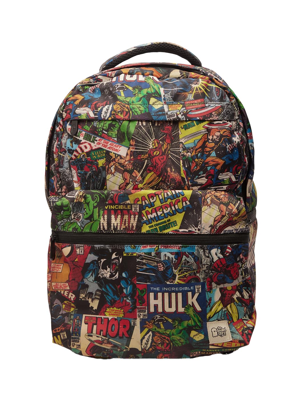 The Souled Store Marvel: Mightiest Heroes Backpacks | 19.47L Rugged Cotton Canvas Laptop Bag | 15.5 Inch Tech Sleeve & Luggage Strap | Premium Avengers Edition Travel & College Rucksack