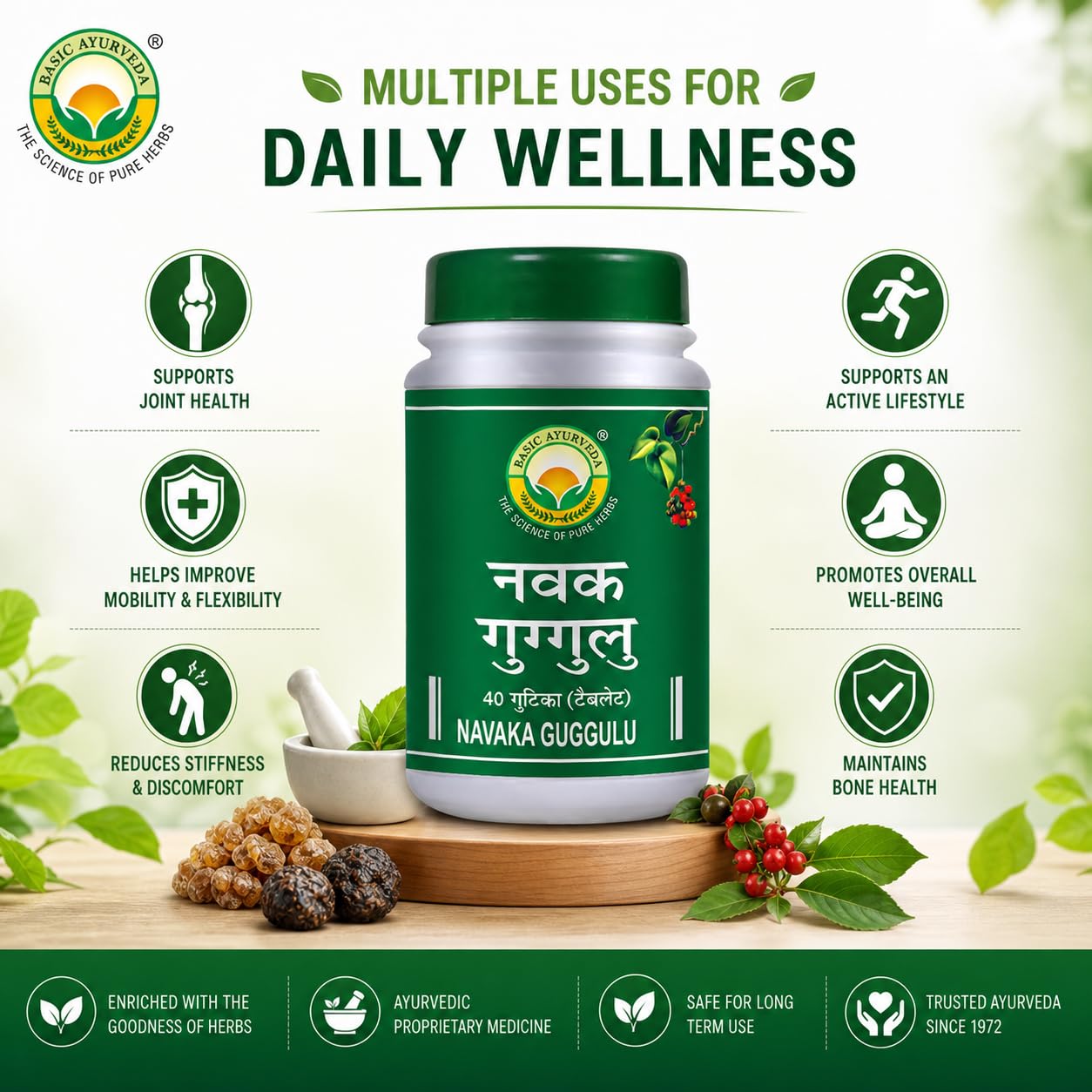 Basic Ayurveda Navaka Guggulu 40 Tablets Pack of 2