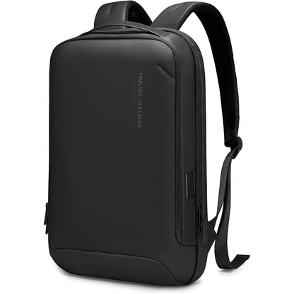TOURTIER Hard shell Business Travel Laptop Backpack with USB Charging Port Daypack for Men Women (DESIGN-2, BLACK)