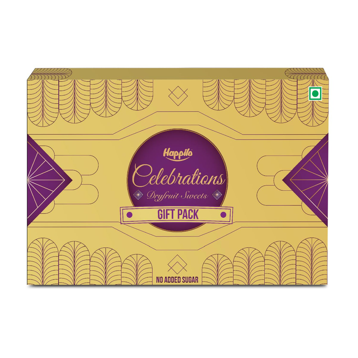 Happilo Premium Celebration Gift Box with 7 Inclusions | Dryfruit Sweets (Pistachio, Cranberry, Blueberry and Choco Almond) & Date Delight (Original, Cranberry and Orange) | Gift