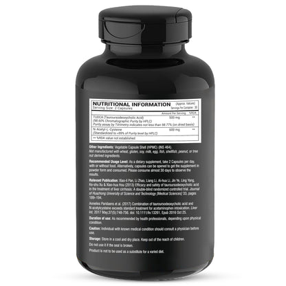 GREENDORSE TUDCA + NAC (N-Acetyl cysteine) supplement 99% purity| Liver, Kidney, Heart, all Organs Support| On/Post Steroid & Supplementation Cycle Support for Bodybuilders, Weightlifters & Athletes- 60 Capsules