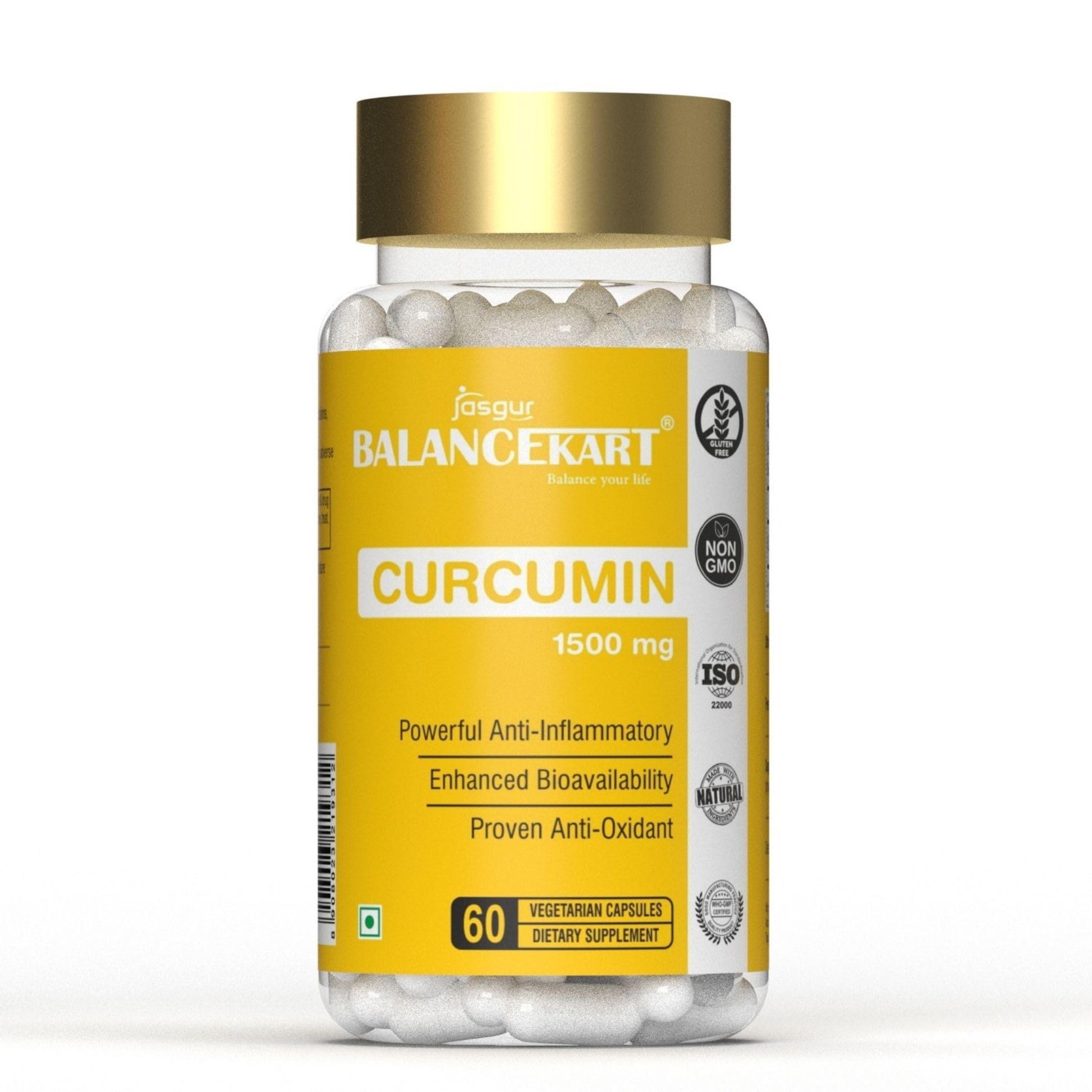 Balancekart Curcumin Capsules 1500mg With 95% Curcuminoids, Helps in Sk- image 2