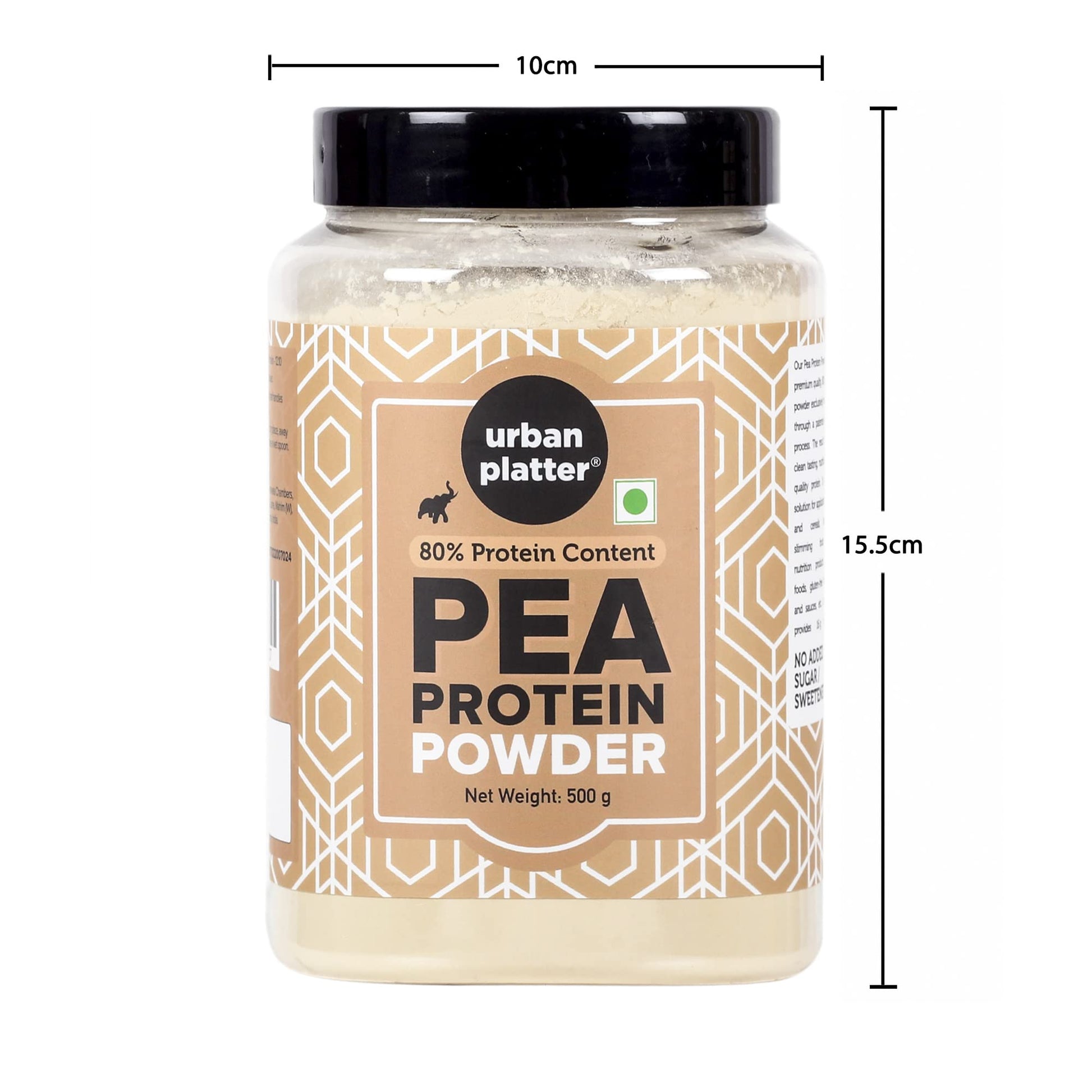 Urban Platter Pure Pea Protein Powder, 500g- image 2