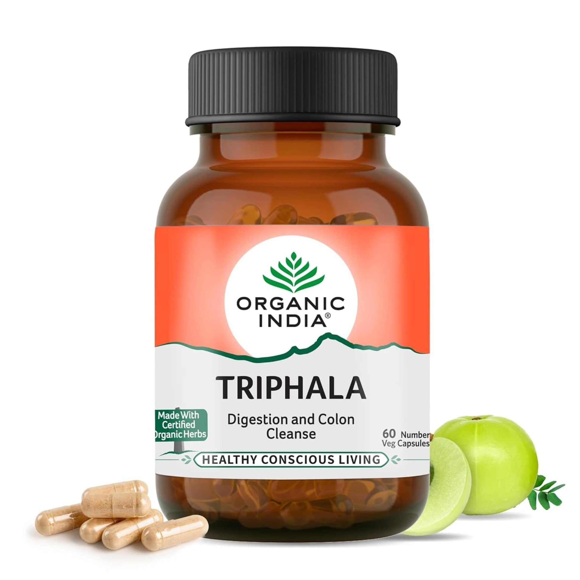Organic India Triphala 60 Capsules Bottle