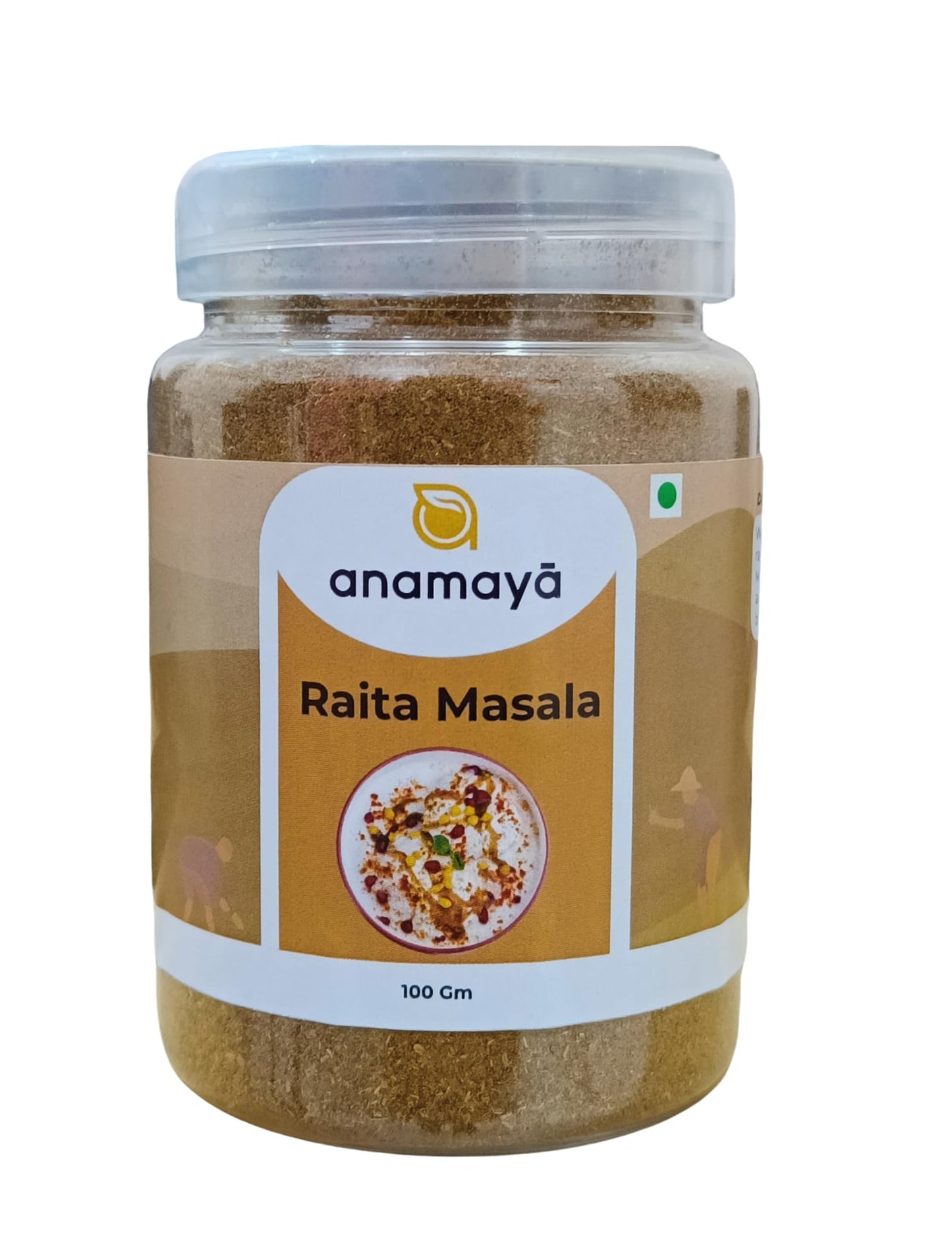 Anamaya Raita Masala Powder | Dahi Bada Masala | Dahi Vada Masala | Authentic Spice Mix from Prayagraj | Packed in an aesthentic food grade Jar | 100 gms