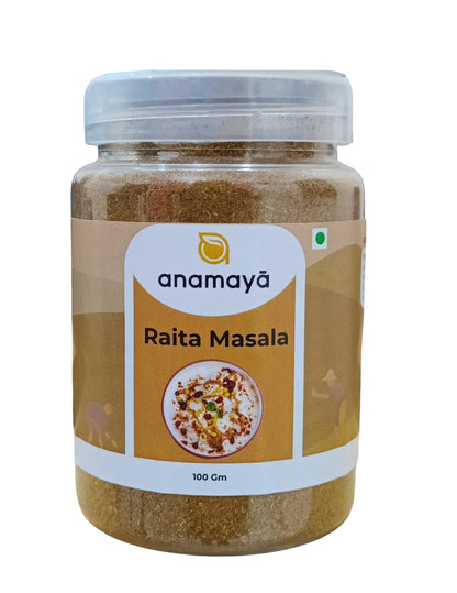 Anamaya Raita Masala Powder | Dahi Bada Masala | Dahi Vada Masala | Authentic Spice Mix from Prayagraj | Packed in an aesthentic food grade Jar | 100 gms