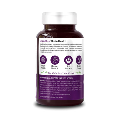 Bliss Welness Brain Booster,Brahmi Shankpushpi Ginkgo Biloba & Piperine- image 7