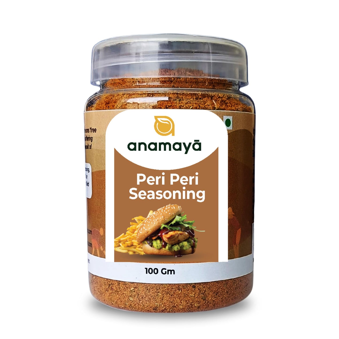 Anamaya Peri Peri Seasoning Powder 100 gms | Piri Piri Masala | Spice Level 3/5 | Pure & Natural Ingredients