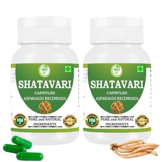 Morsan Healthcare SHATAVARI Capsules – 60 Veg Capsules | Pure Asparagus Racemosus Extract | Natural Ayurvedic Supplement for Wellness & Balance (pack of 2)