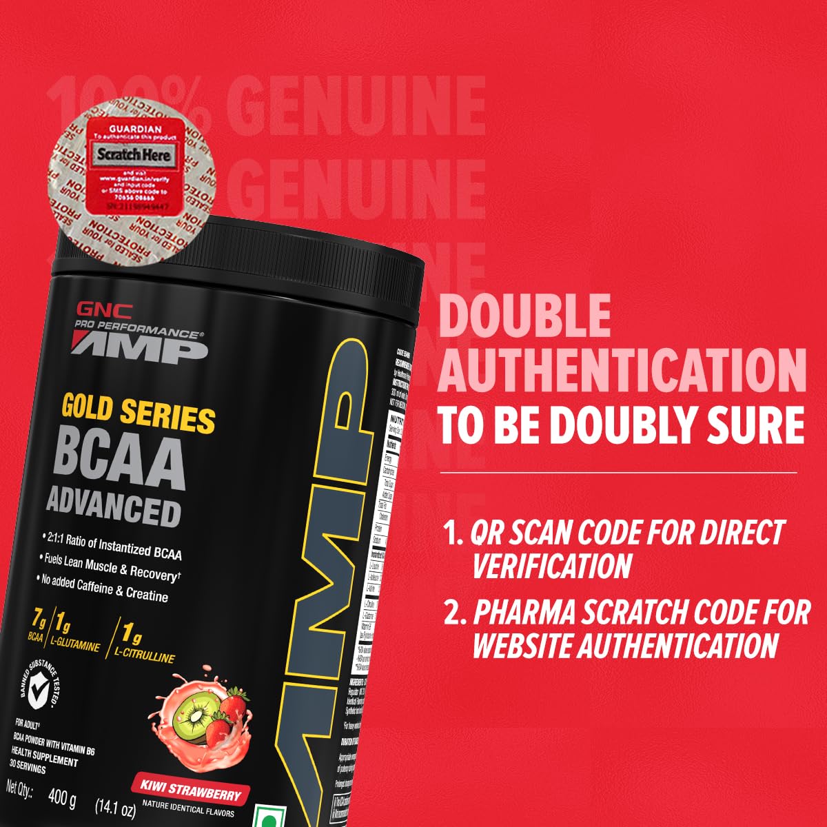 GNC AMP Gold Series BCAA Advanced | 400 gm | 30 Servings | Fastest Musc- image 4