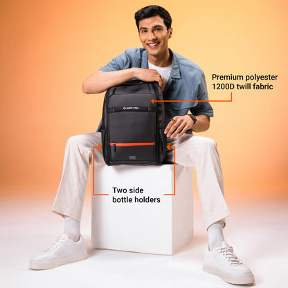 Nasher Miles Brooklyn Backpack Fits 15.6 Inch Laptop, 30L Capacity Premium Durable Polyester Grey Unisex Multipurpose Laptop Backpack | Ideal for Office, Travel, Overnighter